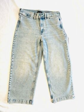 Banana Republic Premium Denim High-rise Wide Leg Cropped Jeans